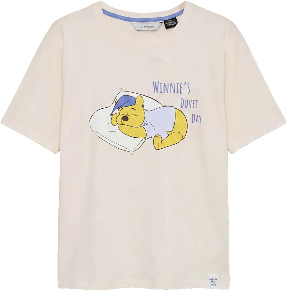 سعر ومواصفات LC واكيكي طقم بيجاما قصير مطبوع عليه Winnie The Pooh للنساء، مقاس S، لون بينك (B0HKTF185H) على Amazon EG