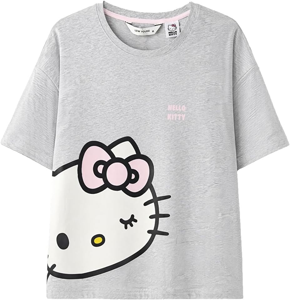 سعر ومواصفات LC واكيكي طقم بيجامة قصير مطبوع عليه Hello Kitty للنساء، مقاس L، لون بينك (B0HKTDL88K) على Amazon EG