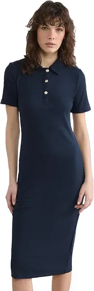سعر ومواصفات LC واكيكي فستان ضيق مضلع برقبة بياقة (B0GS2W43J3) على Amazon EG