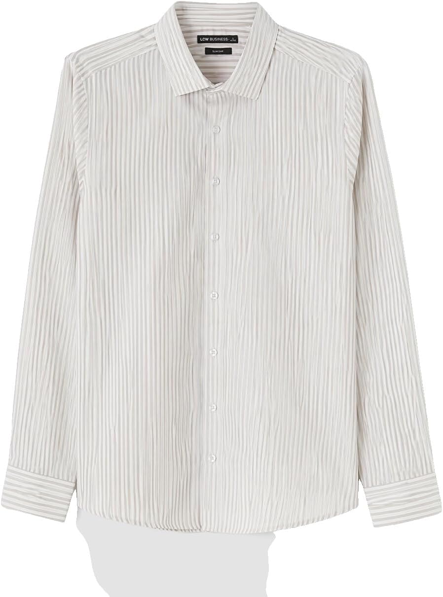 سعر ومواصفات LC واكيكي قميص دوبي مخطط بقصة ضيقة للرجال، مقاس M، لون بيج (B0HKTBSV3D) على Amazon EG