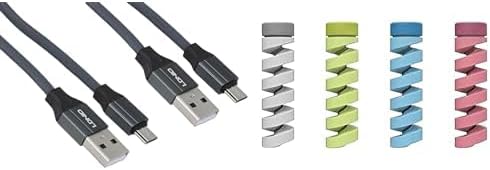 سعر ومواصفات LDNIO مجموعة من قطعتين من كابلات الموبايل Ls442 للشحن السريع 2.4 امبير، كابل Micro USB بطول 2 متر - رمادي + 4 قطع واقي كابل USB لحماية سلك سماعة الاذن وغطاء حماية البيانات ولفاف سماعة الراس (B0CN7JH73T) على Amazon EG