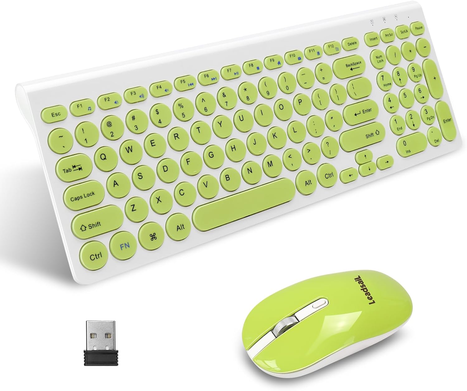 سعر ومواصفات LeadsaiL KF29 Wireless Keyboard and Mouse Set, Wireless USB Mouse and Compact Keyboards, QWERTY UK Layout for HP/Lenovo Laptop and Mac-Grass Green (B0B3SWYVHW) على Amazon EG