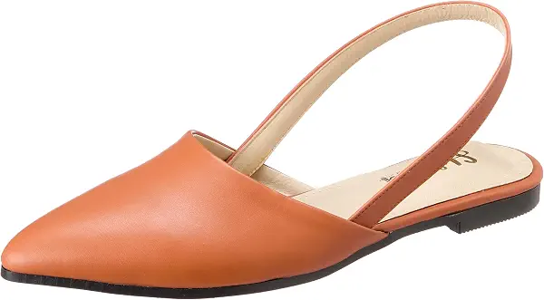 سعر ومواصفات Leather flat fashionable cut pointy toe slingbacks (B0DKQVH3J4) على Amazon EG