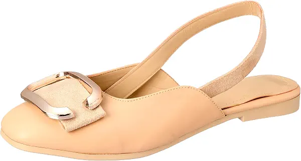 سعر ومواصفات سواي Leather x Suede square toe flat classic slingbacks with a matching buckle (B0DKR4VY9D) على Amazon EG