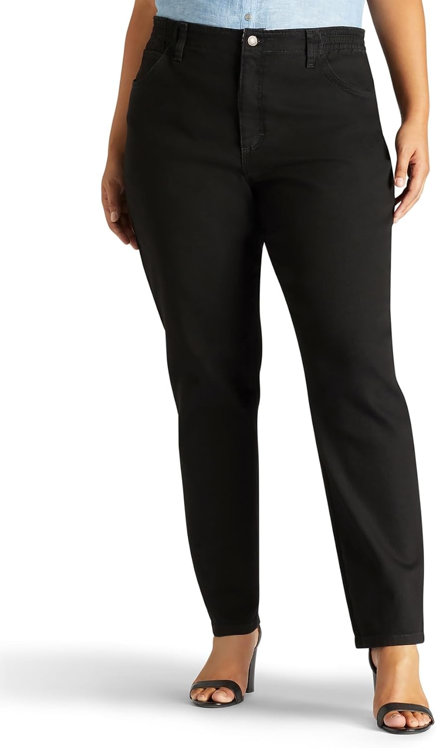 سعر ومواصفات Lee Women's Plus Size Relaxed Fit Side Elastic Tapered Leg Jean (B0008EOJGE) على Amazon EG