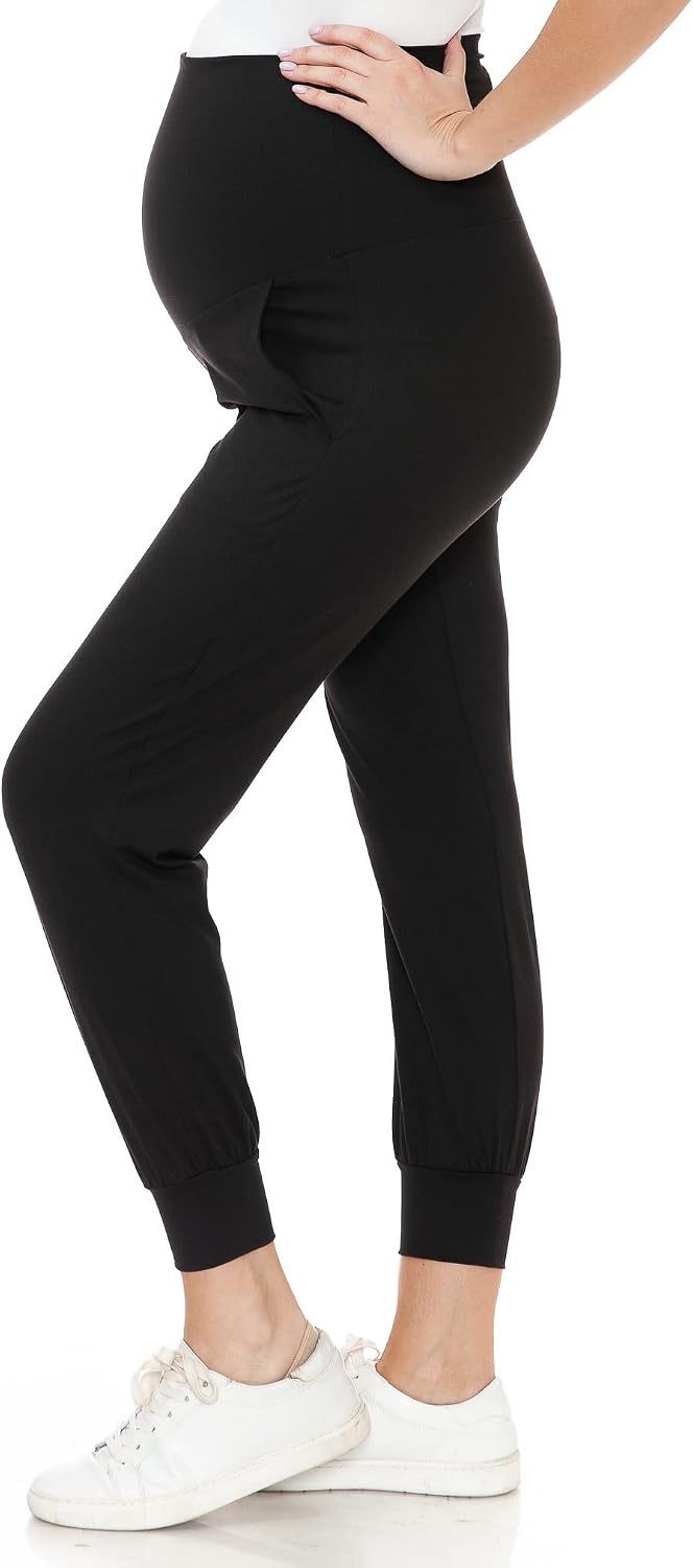 سعر ومواصفات Leggings Depot Maternity Pants for Women Over The Belly Pregnancy Joggers Casual Lounge Pants (B0BPB7DW42) على Amazon EG