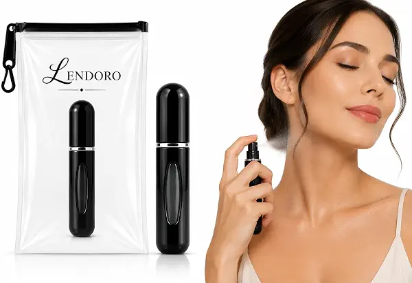 سعر ومواصفات LENDORO بخاخ عطر صغير، قابل لإعادة الملء ومحمول مقاوم للتسرب، زجاجة بخاخ صغيرة للسفر (أسود، 1 قطعة) سعة 5 مل من ليندورو (B0H1J28Q8C) على Amazon EG