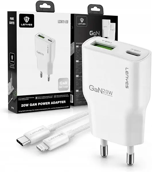 سعر ومواصفات لينيس شاحن سريع LCH15-EU USB-C الى لايتنينج، محول شحن حائط بمقبس اوروبي مع كابل USB-C الى لايتنينج لايفون وايباد وايربودز، ابيض (B0H5X77XC5) على Amazon EG