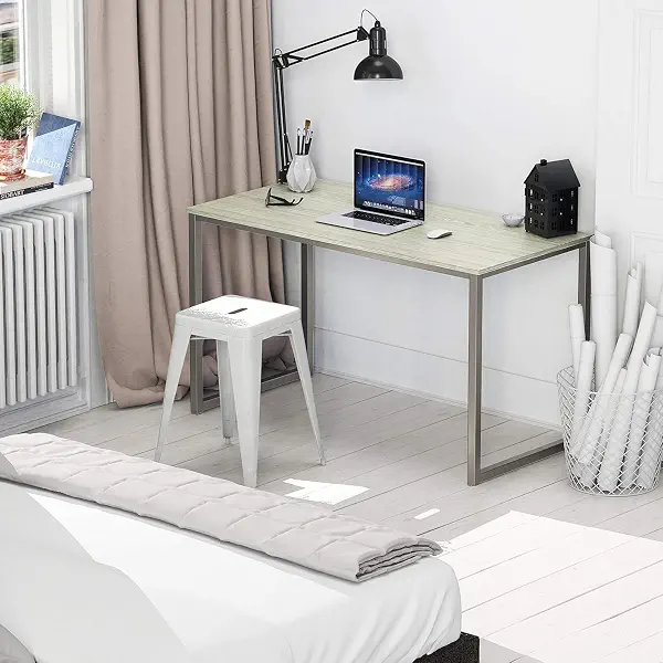 سعر ومواصفات LION HOME مكتب كمبيوتر فضي بسطح بيج،شاسيه معدن سطح خشب كونتر , مقاس 120×60 سم، مكتب كتابة عصري للمنزل | مكتب دراسة بإطار معدني ورف تخزين | محطة عمل صغيرة موفرة للمساحة (B0F92HH3VG) على Amazon EG