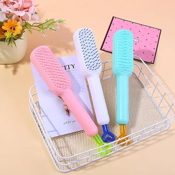 سعر ومواصفات Lisher Self Cleaning Hair Brush For Women - Easy Clean Massage Comb With Retractable Bristles, One-Pull Clean Anti-Static Hair Styling Tool For All Hair Types (B0D5W9MHQ5) على Amazon EG
