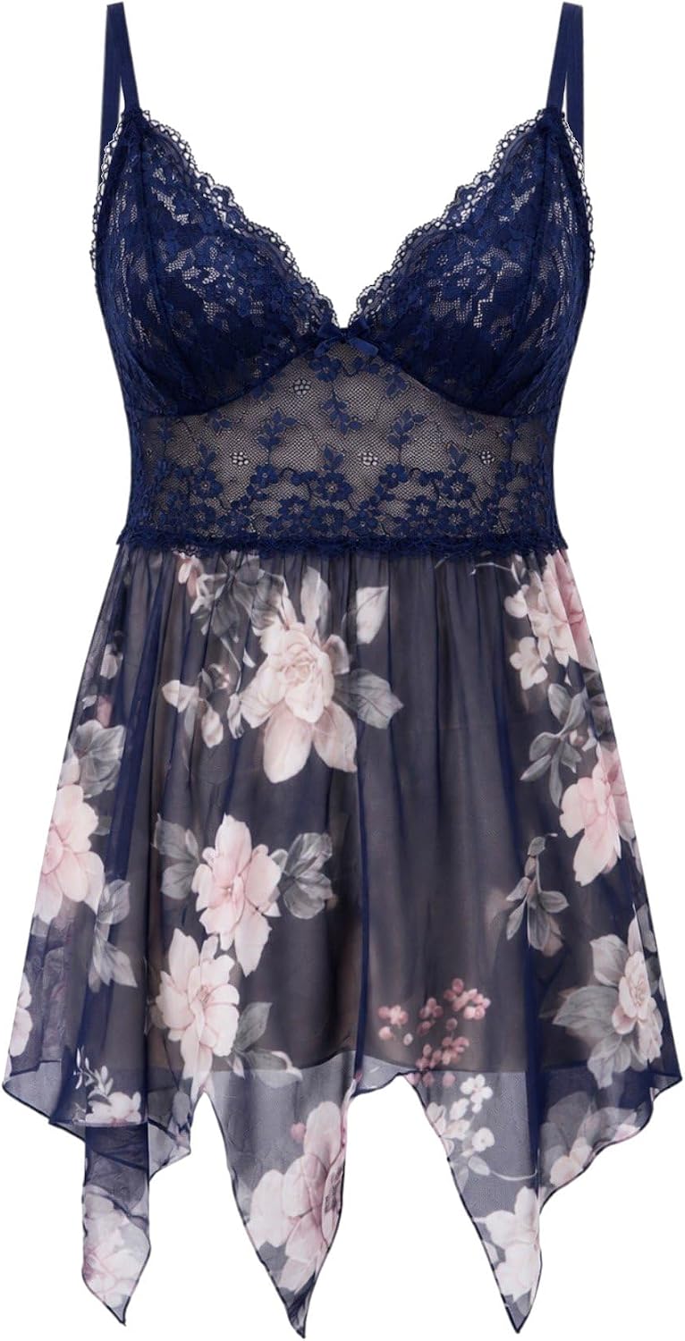 سعر ومواصفات Luxxa Womens Lingerie Dress Printed Flowers Lingerie (pack of 1) (B0HHFT4QP3) على Amazon EG