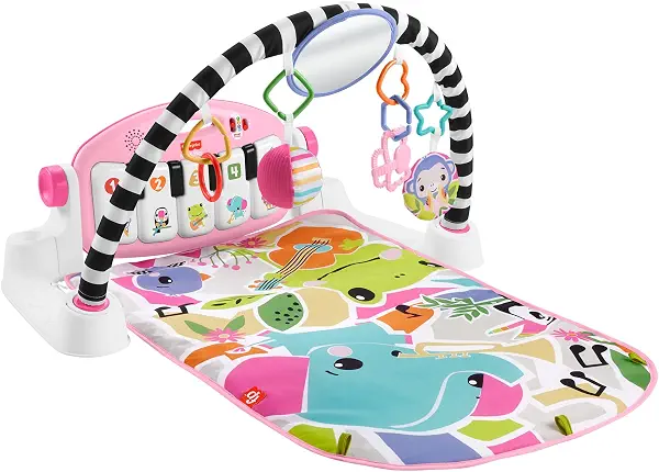 سعر ومواصفات Mattel Fisher-Price Baby Activity Grow Kick & Play Piano Gym, Portable Musical Toy with Smart Stages Learning - Pink (B0CM3VRL8W) على Amazon EG