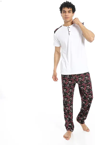 سعر ومواصفات Mens CAESAR Men's 2-piece cotton half-sleeve pajamas CAESAR Men's 2-piece cotton half-sleeve pajamas (pack of 2) (B0F443X67F) على Amazon EG