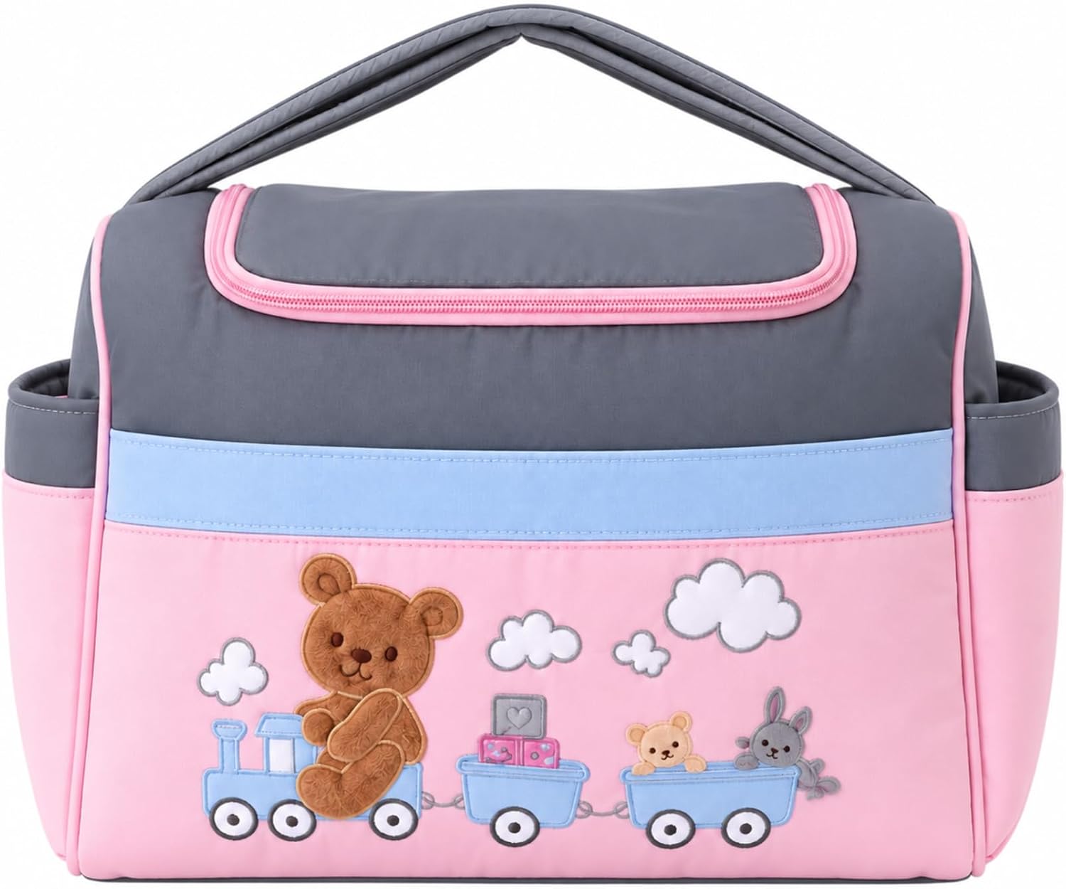سعر ومواصفات Mix&Max Baby Diaper Shoulder Bag Embroidered Bear For Girls-Pink (B0HJ5ZQCTR) على Amazon EG