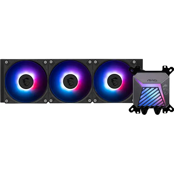 سعر ومواصفات MSI مبرد وحدة المعالجة المركزية السائل كور ليكويد A15 من ماج، مبرد 360 ملم، 3 مراوح مثبتة مسبقا 120 ملم، سرعة مروحة 2050 دورة في الدقيقة، تدفق هواء مروحة 64.89 قدم مكعب في الدقيقة، نوع محمل بندقية (B0BSLKPHMC) على Amazon EG