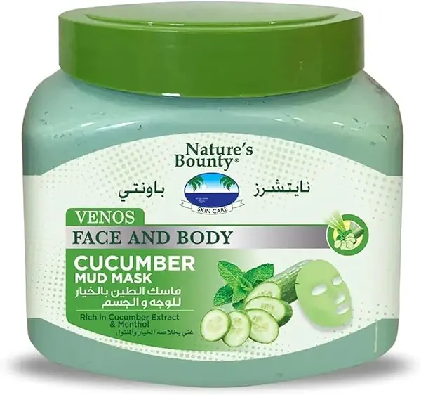 سعر ومواصفات Natures Bounty Venos Mud Mask, Cucumber, Skin Feels Cool Clear and Calm 300ml (B0CKRRP1KX) على Amazon EG