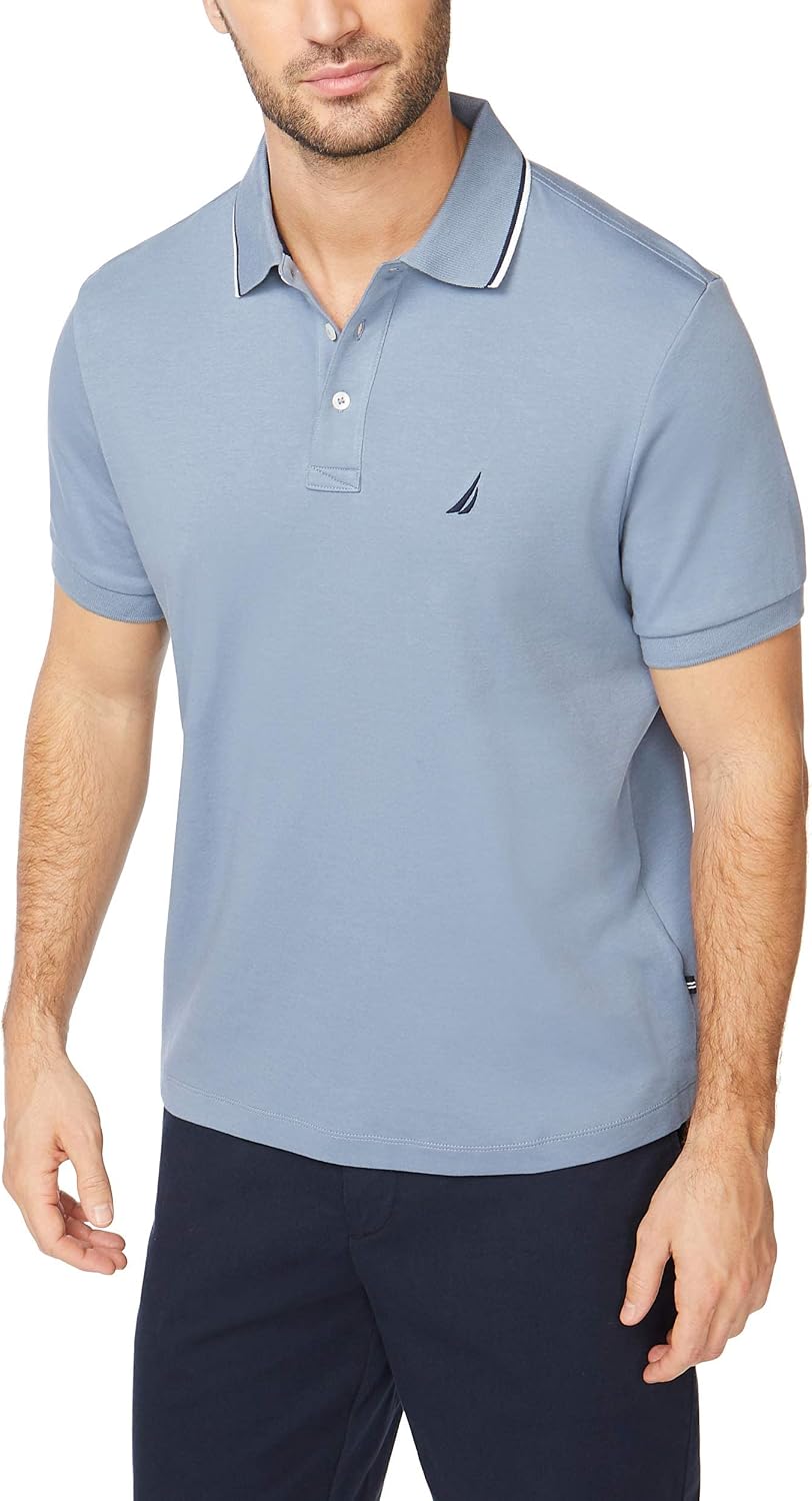 سعر ومواصفات Nautica Men's Classic Fit Short Sleeve Solid Soft Cotton Polo Shirt, Lake City Blue, S (B07BN4WN4K) على Amazon EG