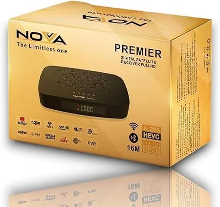 سعر ومواصفات Nova Premier جهاز استقبال فضائي رقمي بدقة Full HD 1080p، واي فاي داخلي وبلوتوث، منفذ LAN، ذاكرة 2 جيجابايت، دعم USB، تقنية H265 (B0GYGMNZJY) على Amazon EG