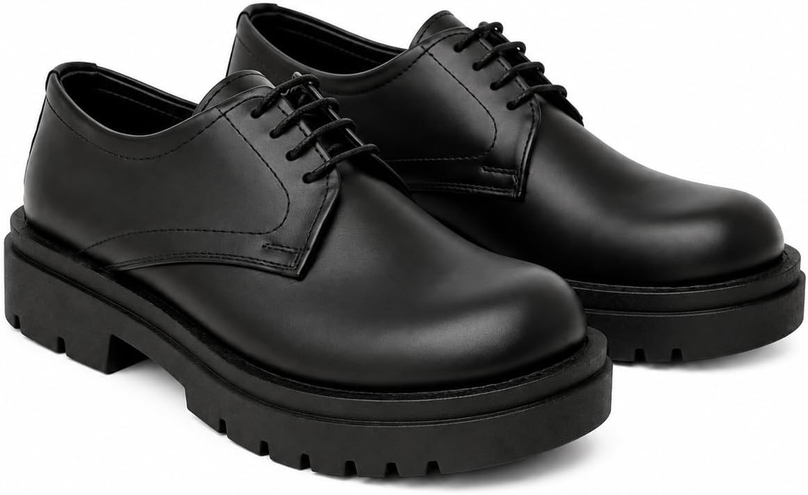 سعر ومواصفات Now Shoes ناو شوز - حذاء أوكسفورد برباط ونعل سميك للرجال، موديل AK27 (B0HBLP97NQ) على Amazon EG