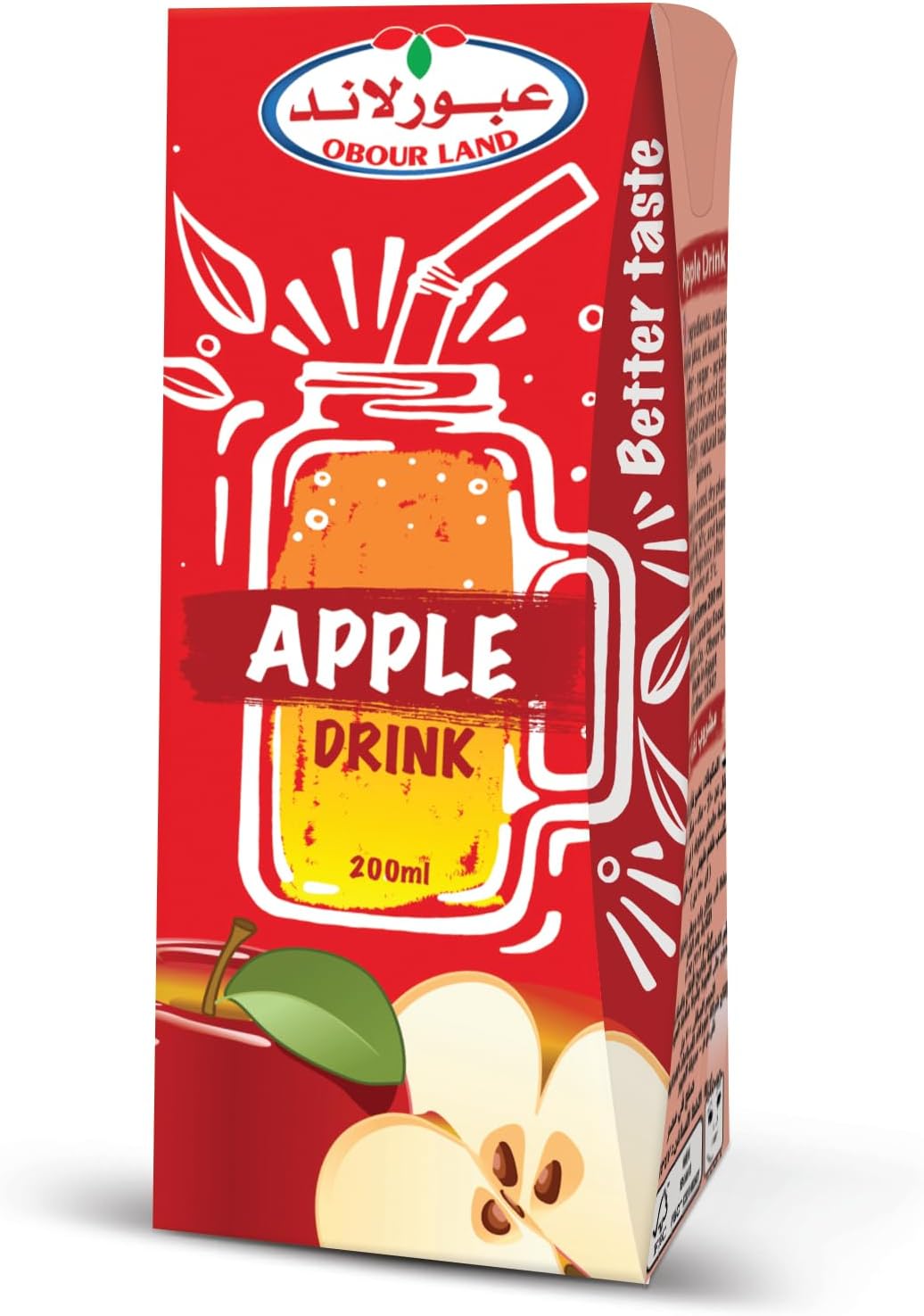 سعر ومواصفات Obour Land Tetra Pack Apple Juice Drink 200 ml, (Pack of 6) (B0H678NKHB) على Amazon EG
