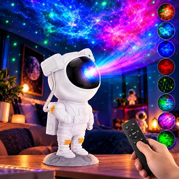 سعر ومواصفات One94Store Astronaut Galaxy Projector Night Light – 360° Rotating Nebula Star Projector with Remote Control, Timer & Adjustable Head – Space Lamp for Kids’ Bedroom, Gifts, Gaming Room, Home & Décor (B0DN1RWNSQ) على Amazon EG