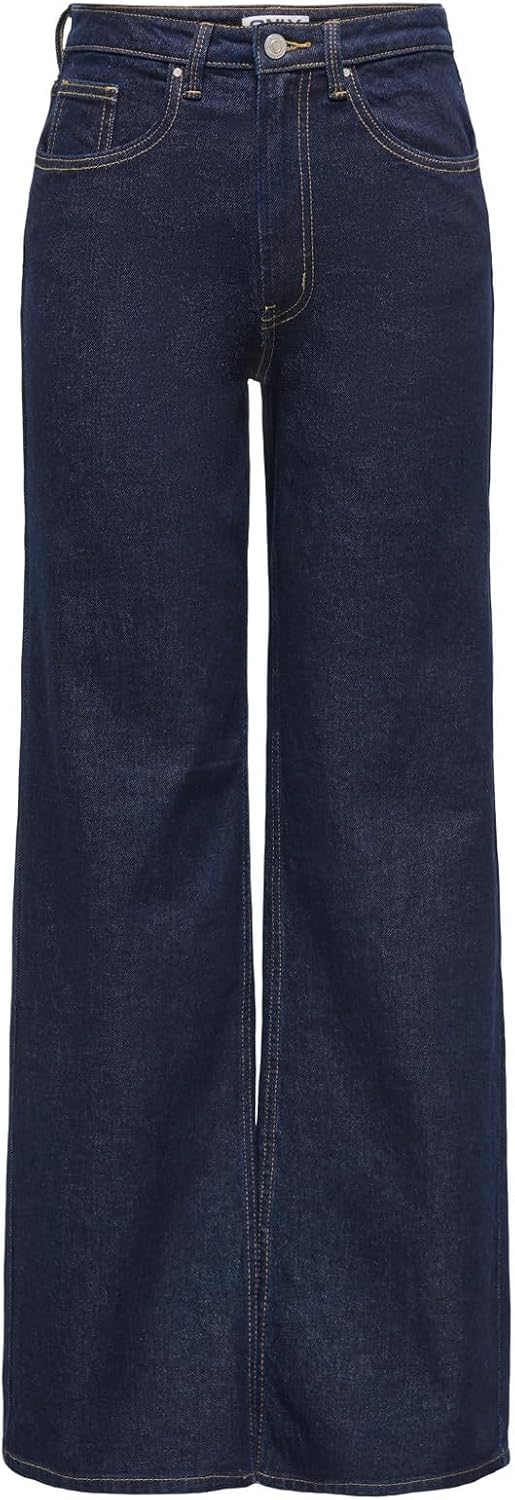 سعر ومواصفات ONLY Women's Juicy High Waisted Wide Denim Jeans, Dark Blue Denim, 29W x 30L (B0D42DKXND) على Amazon EG