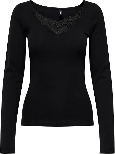 سعر ومواصفات ONLY Women's Kira New Lace Long-Sleeves Top (pack of 1) (B0BS5HQXT5) على Amazon EG