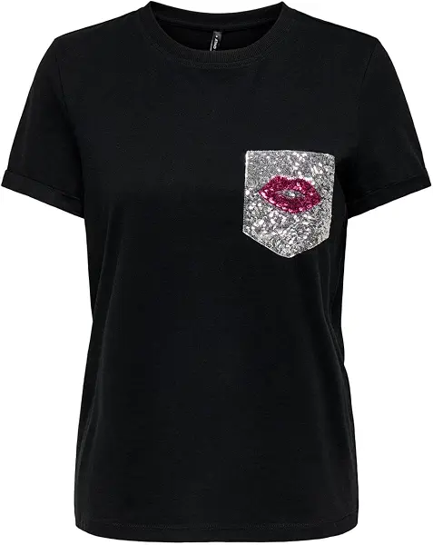 سعر ومواصفات ONLY Women's Ninka Life Tee Pocket Top (pack of 1) (B0D1R78ZW9) على Amazon EG