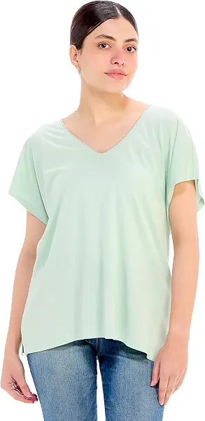 سعر ومواصفات ONLY Women's Zera V-Neck Shine Top (B0D1R91CBF) على Amazon EG