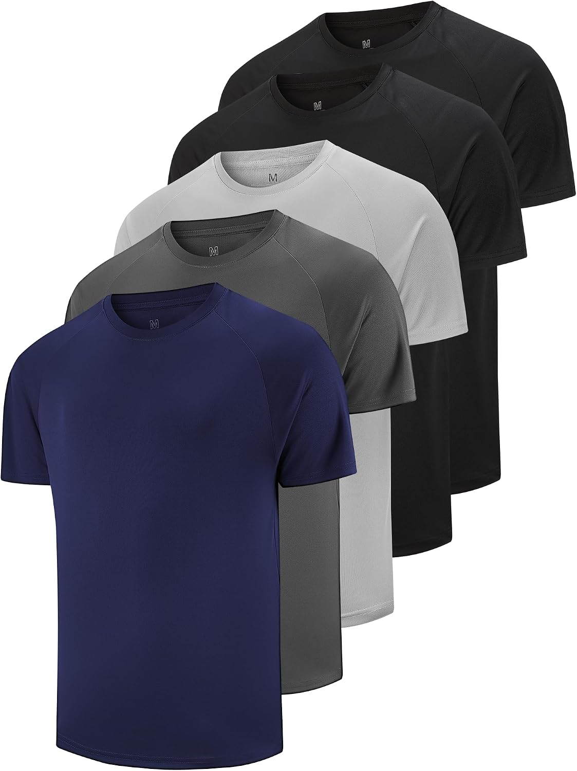 سعر ومواصفات 5 Pack Men's Dry Fit T Shirts Athletic Running Gym Workout Short Sleeve Tee Shirts for Men (B0F7L9YZJK) على Amazon EG