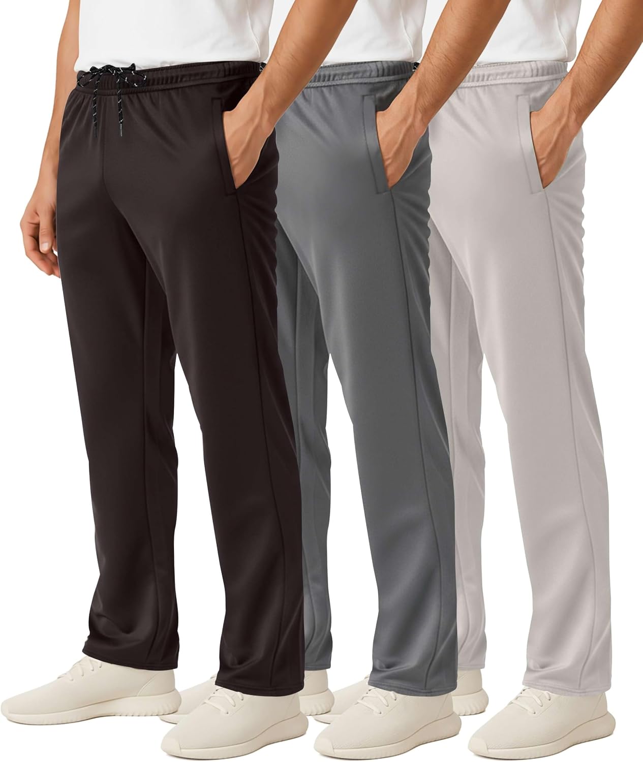 سعر ومواصفات 3 Pack Men's Mesh Open Bottom Sweatpants Active Athletic Workout Gym Pocket (B0FQGLNCLK) على Amazon EG