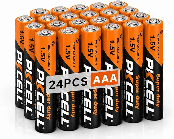 سعر ومواصفات PKCELL AAA Super Heavy Duty Batteries 1.5V R03P Long Life Dry Cell Battery, Mercury & Cadmium Free, for Remote Controls, Clocks, Flashlights & Cameras, 24-Pack (B0H9HPQYWJ) على Amazon EG