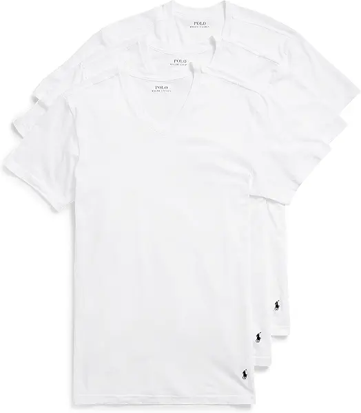 سعر ومواصفات Polo Ralph Lauren mens Classic Fit Cotton V-neck Tee Undershirt (pack of 3) (B07FMZL2KR) على Amazon EG