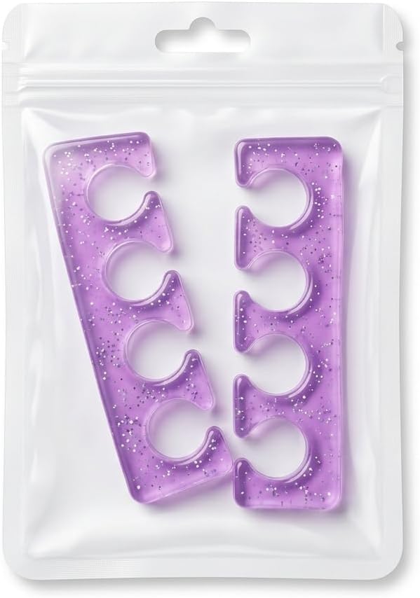 سعر ومواصفات Professional Glitter Toe Separators for Pedicure, 2 Pack Soft Flexible Toe Spacers for Nail Polish Application, Reusable Pedicure Toe Divider for Home Salon Foot Care Purple (B0HBWDKWL1) على Amazon EG