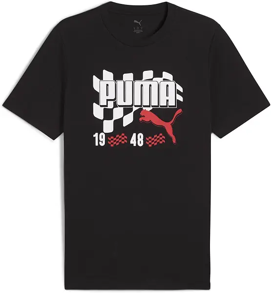 سعر ومواصفات Puma Mens Short Sleeve Shirt Graphics Moto Flag Tee Black (B0DV4KNX8H) على Amazon EG