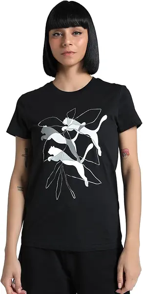 سعر ومواصفات PUMA Womens GRAPHICS Branded Leaf Tee Black Ss T.Shirt (pack of 1) (B0DV4K5ZSJ) على Amazon EG