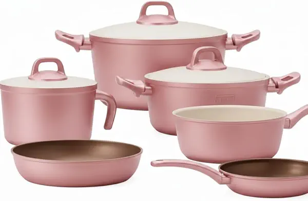سعر ومواصفات QUEEN 14562581 Safram Granite 10-Piece Cookware Set, Non-Stick, Perfect for Family Cooking - Rose (B0FN819KK9) على Amazon EG