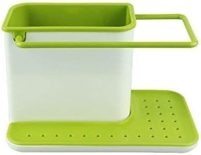 سعر ومواصفات Rack Kitchen Sink Caddy Organizer with Cloth Rail – Sink Countertop Sponge Holder, Dish Brush Stand & Soap Dispenser Rack (B0HGBHQHFJ) على Amazon EG