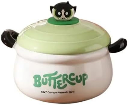 سعر ومواصفات Rack Powerpuff Girls Buttercup Ceramic Soup Bowl with Lid & Handles – Novelty Noodle Bowl & Casserole Pot (B0HGBNZLB9) على Amazon EG