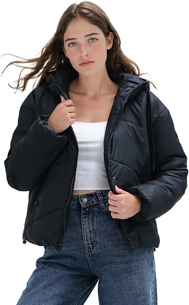 سعر ومواصفات Ravin Womens Black Bomber Jacket With Buttoned Pockets Women Jacket (pack of 1) (B0DH5145Y4) على Amazon EG
