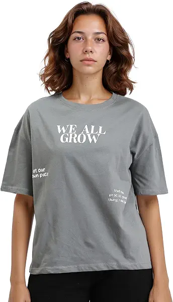 سعر ومواصفات Ravin تيشرت مطبوع عليه We All Grow برقبة دائرية ضيقة للنساء من ريفين (B0CK6SSHTC) على Amazon EG