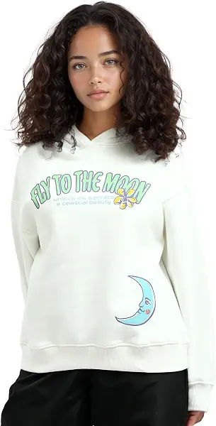 سعر ومواصفات Ravin سويت شيرت عصري بغطاء للرأس بتصميم مطبوع بعبارة «Fly To The Moon» للنساء من ريفين (B0DH5386BZ) على Amazon EG