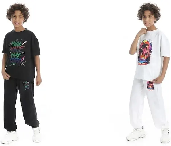 سعر ومواصفات Red Circle Boys Bundle of 2 Front Printed Pajama Set With Pant Bundle of 2 Front Printed Pajama Set With Pant (B0H5X724B3) على Amazon EG