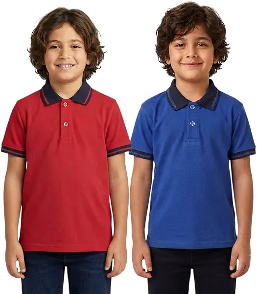سعر ومواصفات Red Circle Bundle of 2 Half sleeve polo shirt Kids red-royal blue 6 (B0HGBB78VR) على Amazon EG
