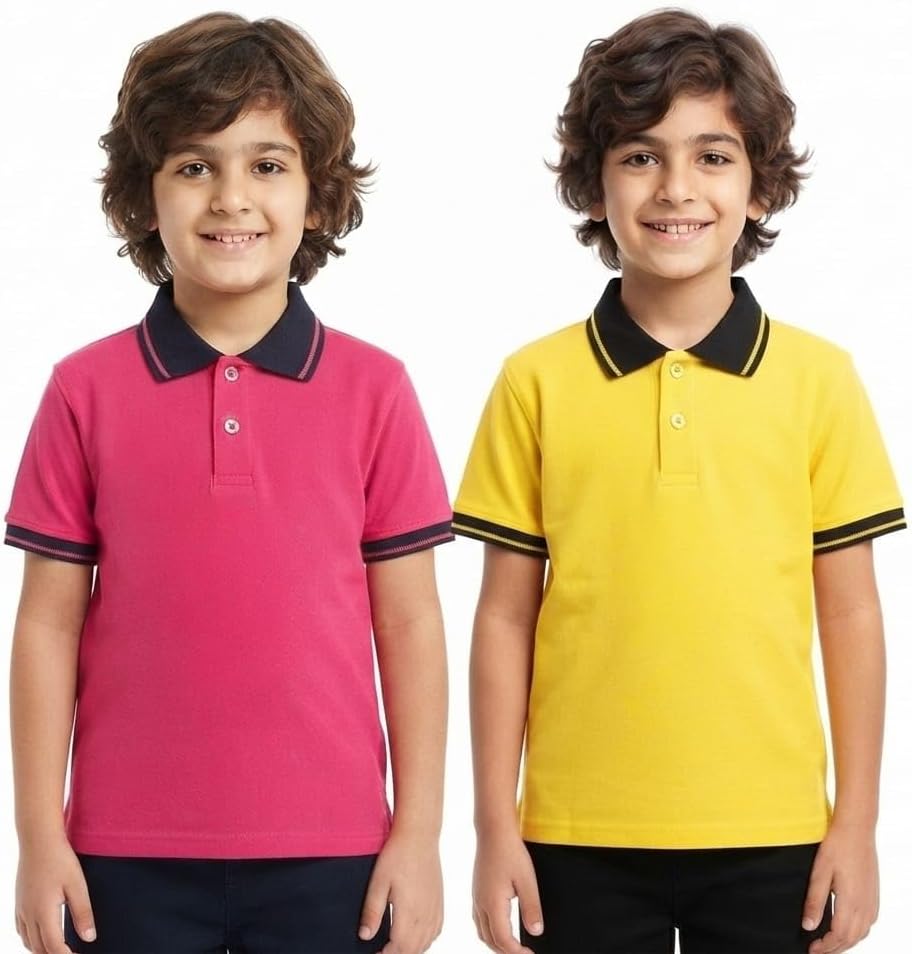 سعر ومواصفات Red Circle Bundle of 2 Half sleeve polo shirt Kids Fuchsia-YELLOW 12 (B0HGBFHK23) على Amazon EG