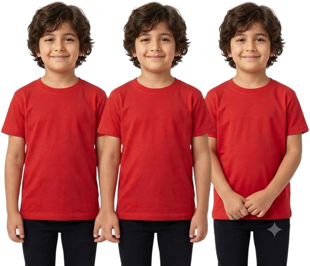 سعر ومواصفات Red Circle Bundle of 3 T-shirt half sleeves plain Kids red 10 (B0HGBJGD89) على Amazon EG
