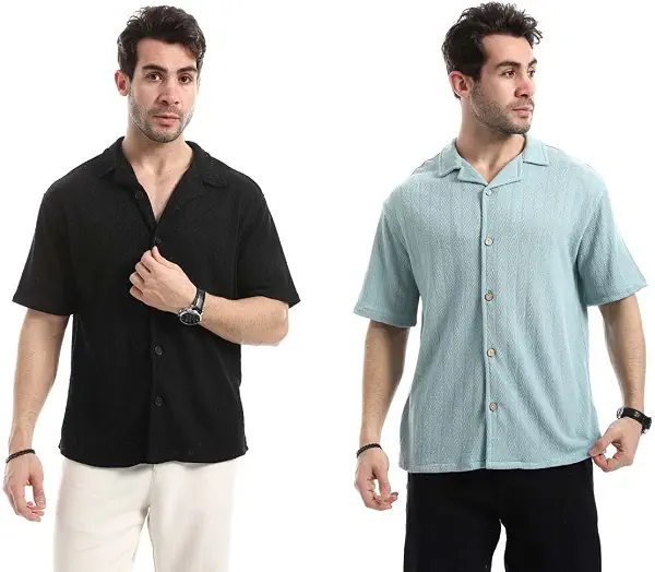 سعر ومواصفات Red Circle Mens Bundle of 2 Short Sleeves Ribbed Button Closure Shirt Bundle of 2 Short Sleeves Ribbed Button Closure Shirt (B0H2ZW91BV) على Amazon EG