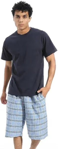 سعر ومواصفات Red Circle Pajama T-shirt and cardigan shorts Men Cotton 100% navy*baby blue 3xl (B0HLXY6BVB) على Amazon EG