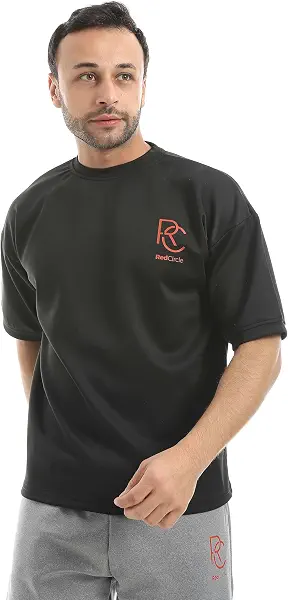 سعر ومواصفات Red Circle طقم تيشرت بلون أسود كبير الحجم مع بنطلون بلون رمادي (Shane) للرجال من ريد سيركل - تيشرت بلون أسود (shane Black) وأساور مطبوعة كبيرة الحجم مع بنطلون بلون رمادي (Shane) (B0G3JF5X9T) على Amazon EG