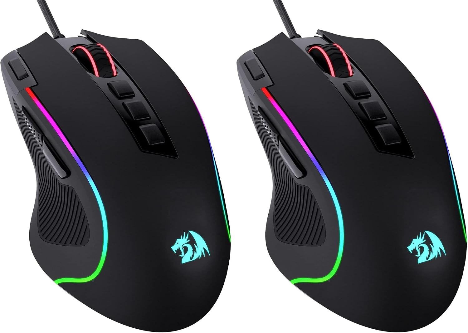 سعر ومواصفات Redragon M612 Predator RGB Gaming Mouse, 8000 DPI Wired Optical Gamer Mouse with 11 Programmable Buttons & 5 Backlit Modes, Software Supports DIY Keybinds Rapid Fire Button (Pack of 2) (B0GWNHQP6Y) على Amazon EG